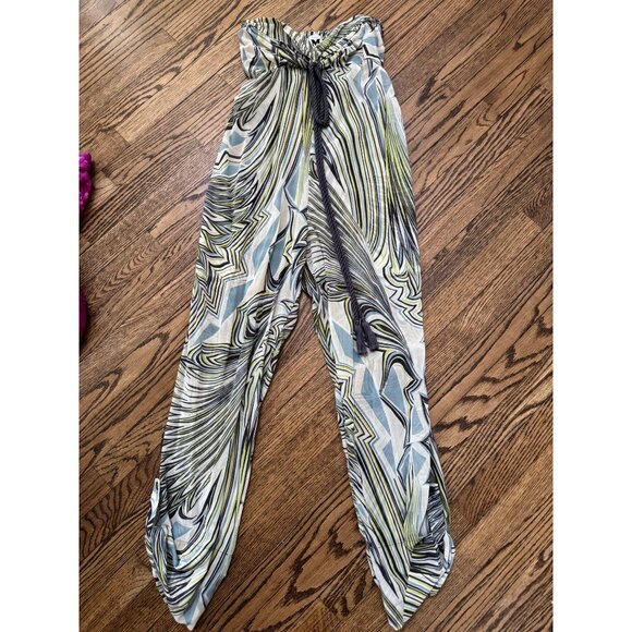 M MISSONI Printed Strapless Convertible Jumpsuit Pants Swirl Mod Print Size 42 - Picture 1 of 4